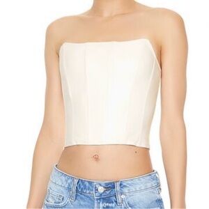 FAUX LEATHER CROPPED BUSTIER CORSET EDIKTED SHOWPO REVOLVE UPRICHARD SUPERDOWN